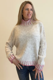 Contrast 'Hand Knit" jumper - Straight Hem