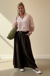 Frill Collar and Cuff Linen Shirt