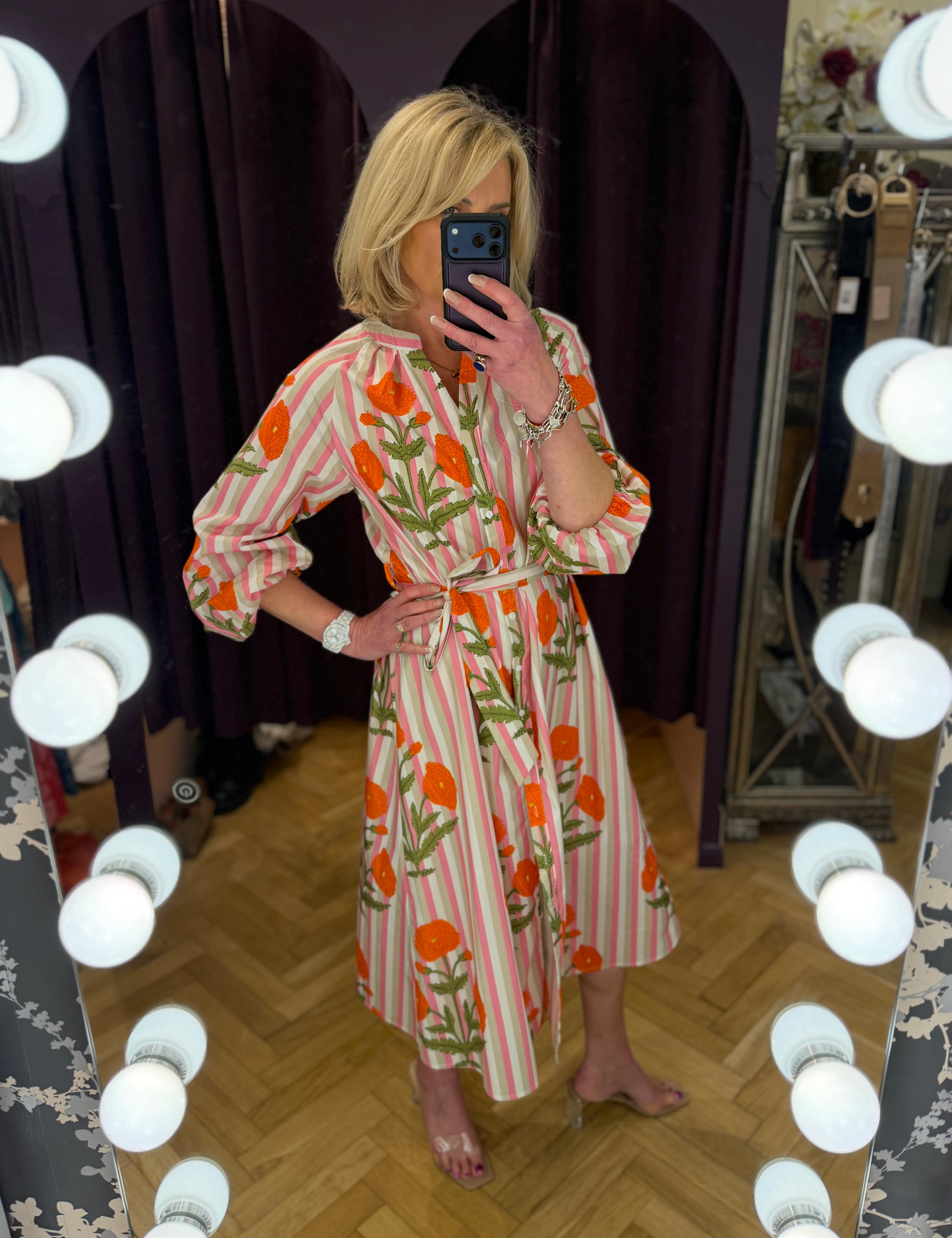 Lara Block Print  Dress