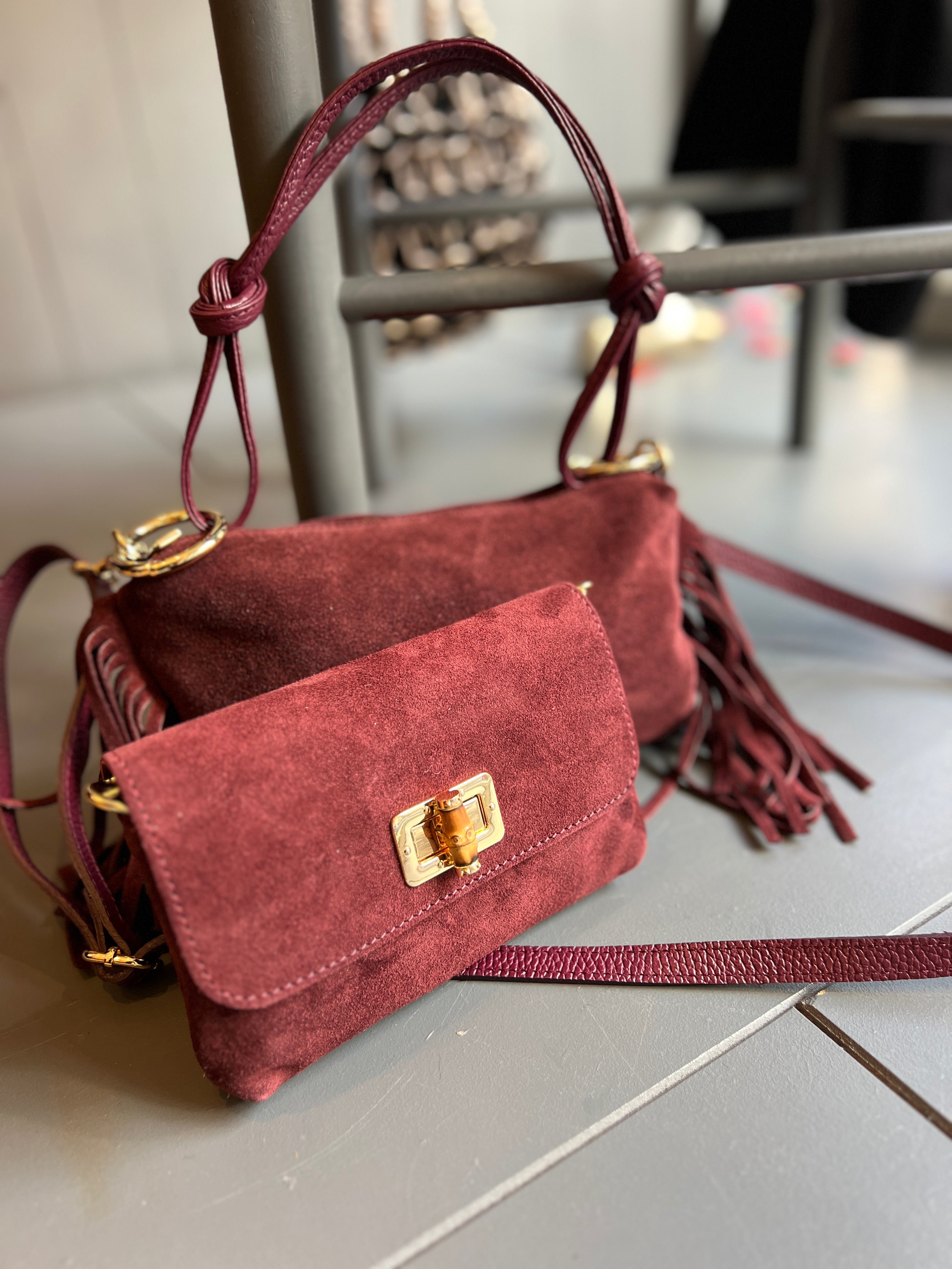 Fringe Suede Shoulder Bag