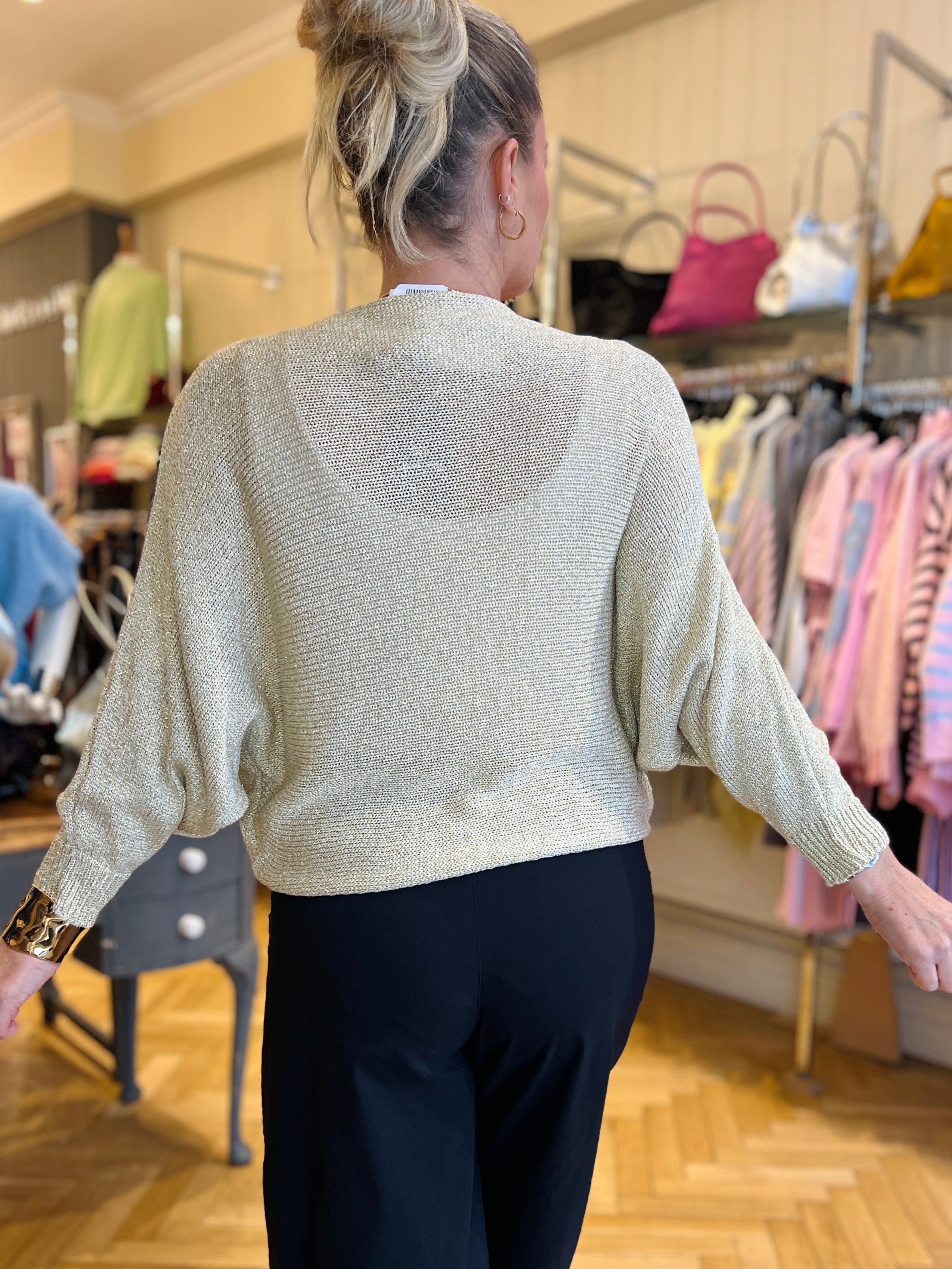 Metallic Criss Cross Knit