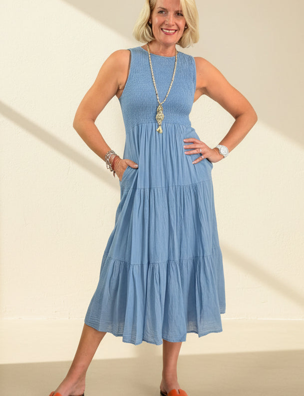 Bethany Shirred Sun Dress
