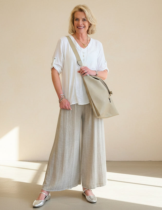 Sorrento Shirred Waist Palazzo Pants