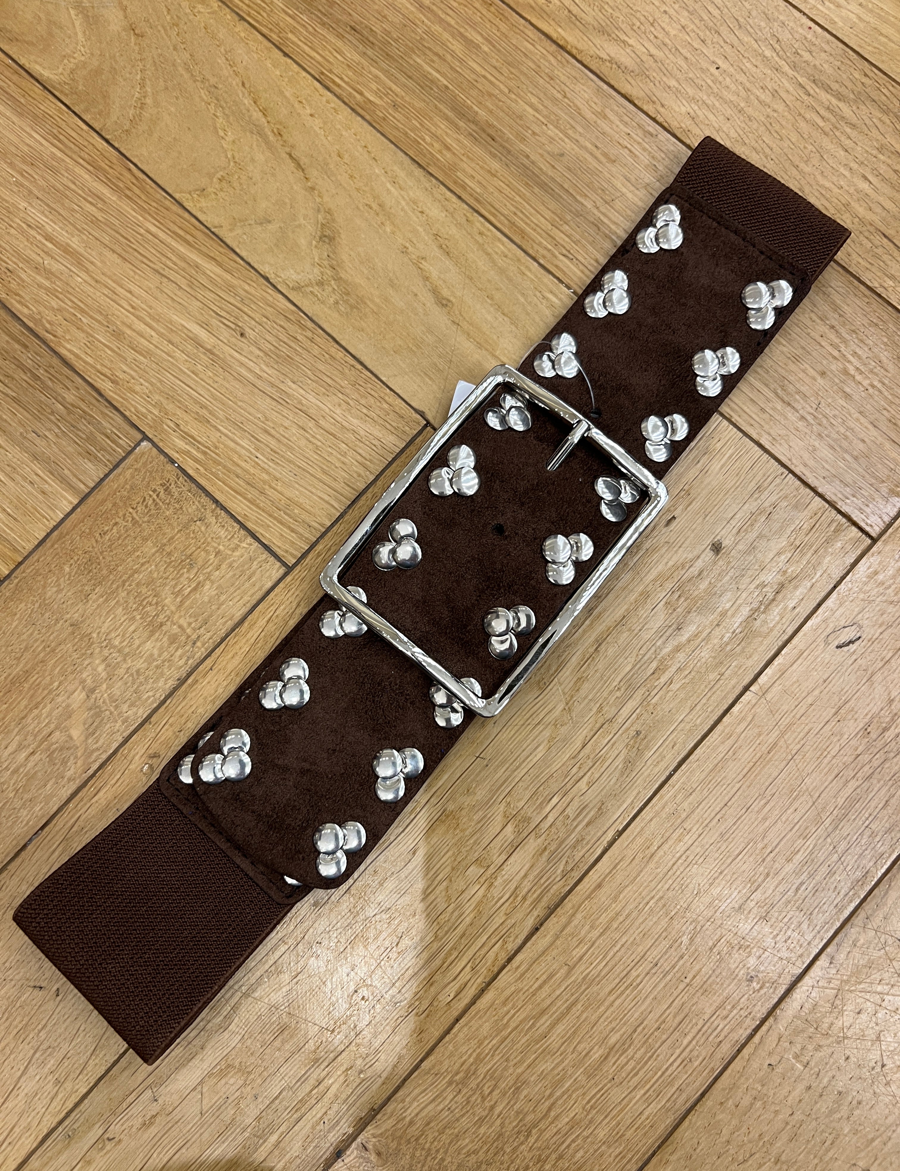 Wide Studed Buckle Belt