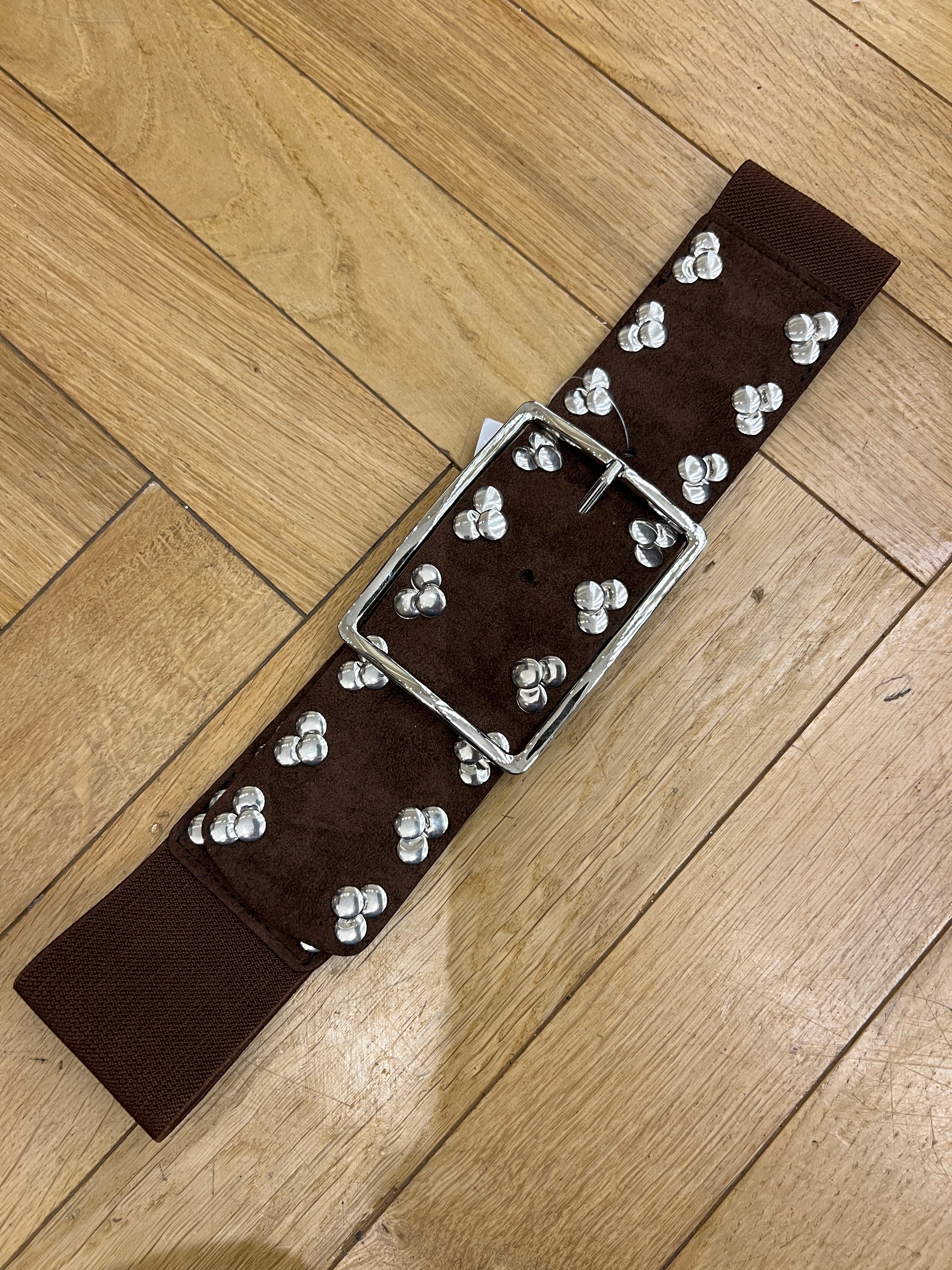 Wide Studed Buckle Belt