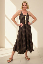 Sophia Bias Cut Gold Thread Dress