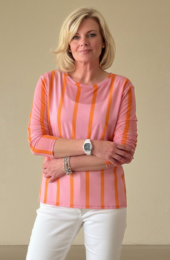 Henley Mesh Layering Top