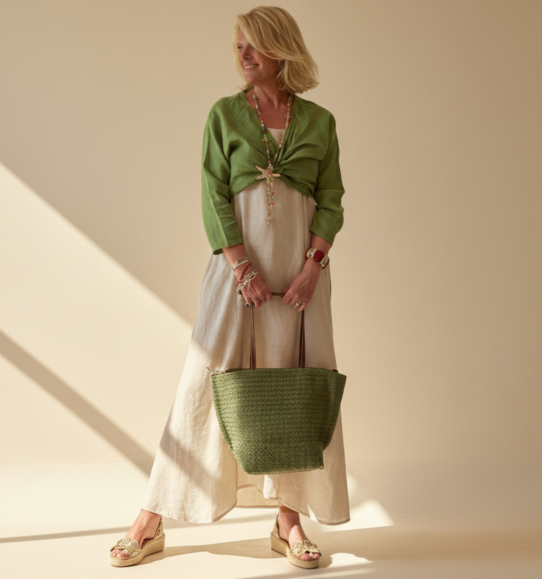 Linen Pinafore Dress