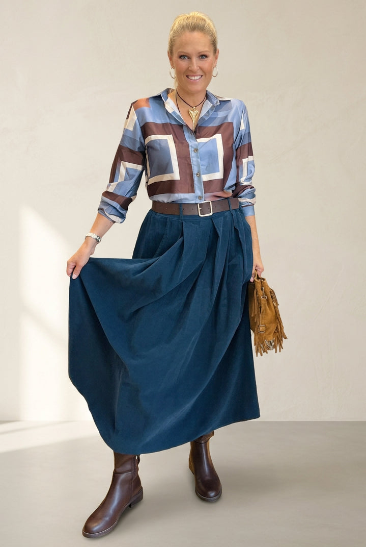Corduroy Midi  Skirt