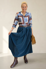 Corduroy Midi  Skirt