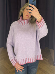 Contrast 'Hand Knit" jumper - Straight Hem