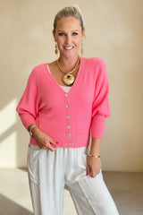 Balloon Sleeve Italian Knit Cardi