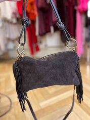 Fringe Suede Shoulder Bag