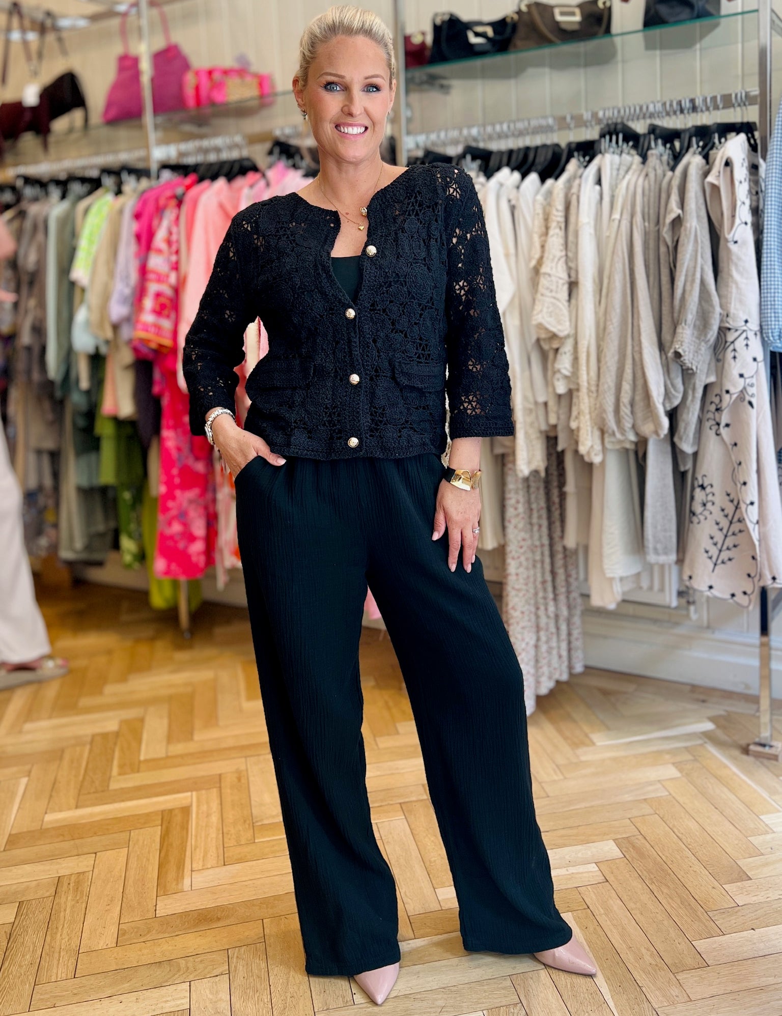 Pull on Cheesecloth Trousers