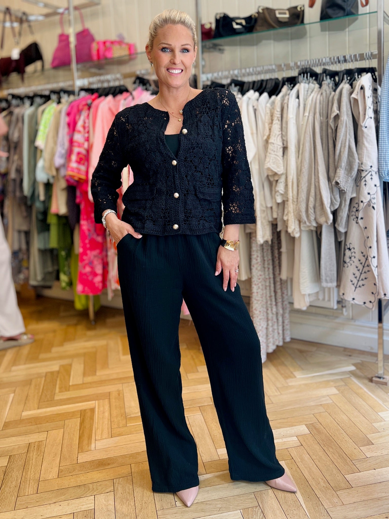 Pull on Cheesecloth Trousers