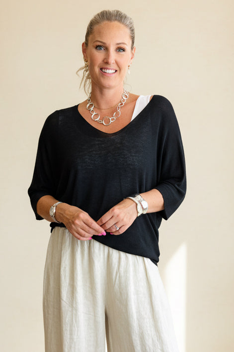 Linen Blend Layering Top