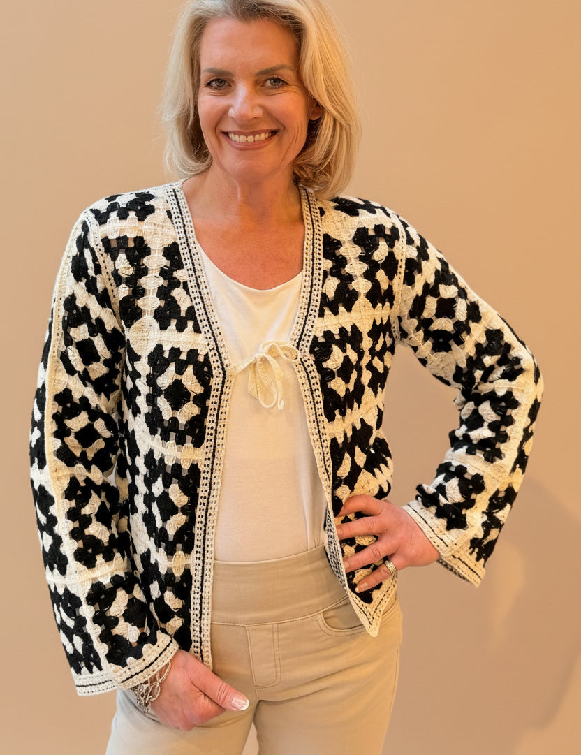 Crochet Tie Front Jacket