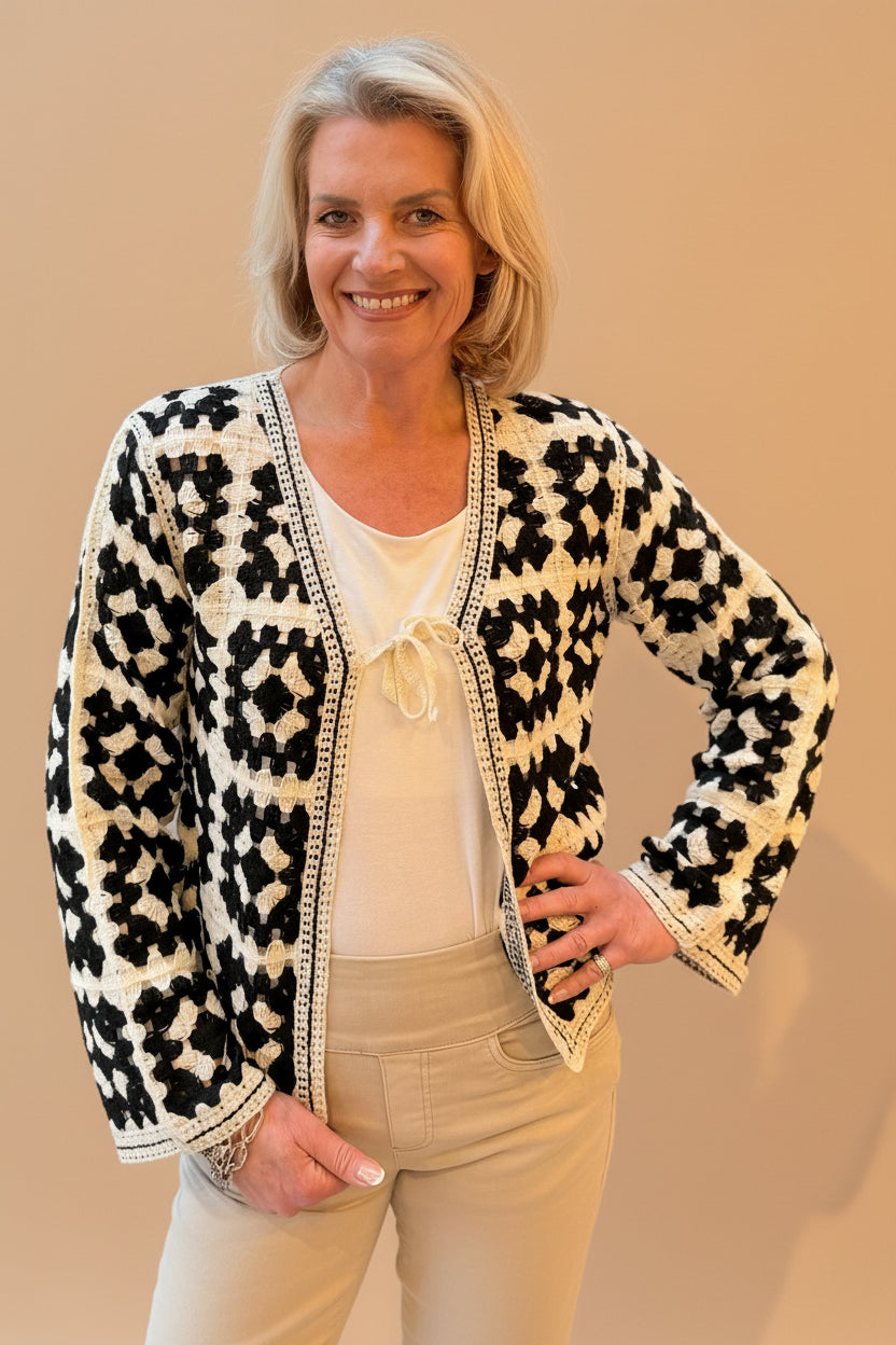 Crochet Tie Front Jacket