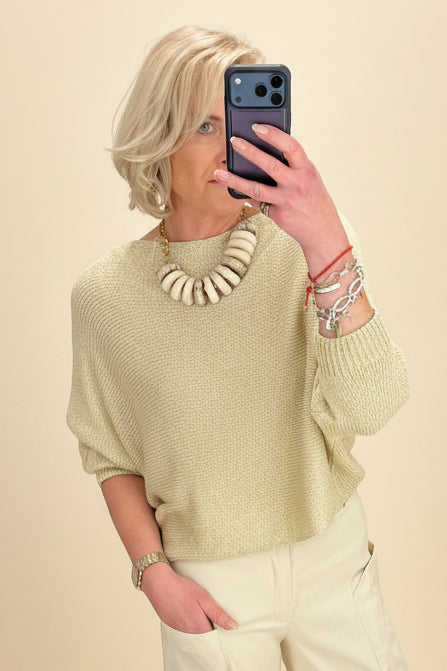 Metallic Criss Cross Knit