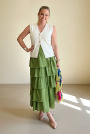 Tiered Ruffle Maxi Skirt