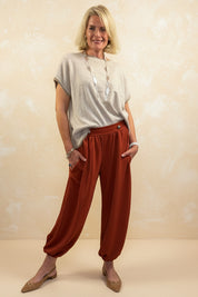 Military Detail Harem Sweat Pants