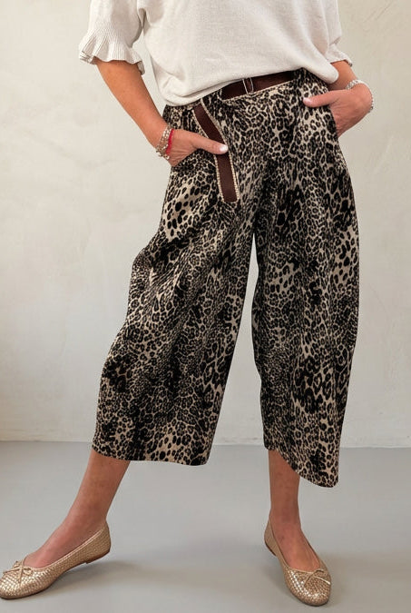 Velvet-Touch Animal Barrel Trousers