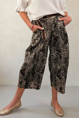 Velvet-Touch Animal Barrel Trousers