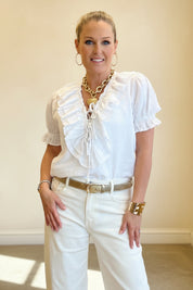 Linen Ruffle Top