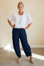 Barrel Leg Pull On Joggers - Lightweight