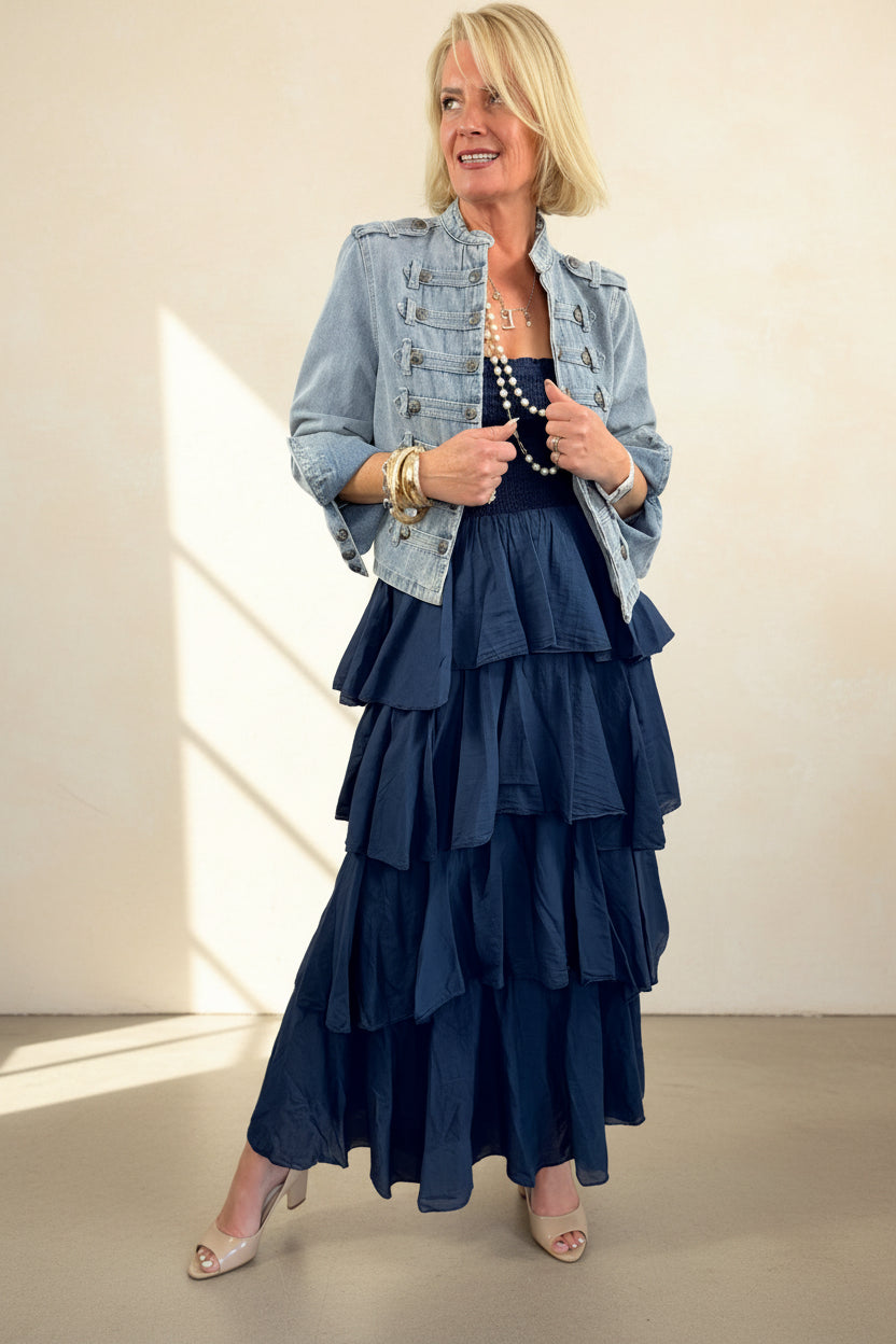 Dune Strapless Tiered Maxi Dress