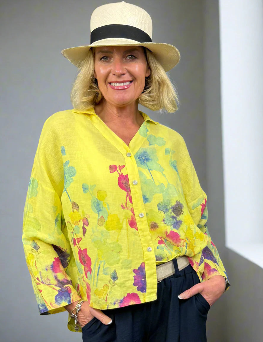 Claudia Painted Linen Shirt