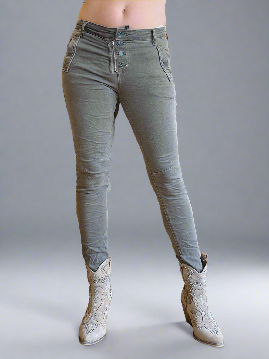 Melly and Co Button & Fly Cotton Canvas Jeans