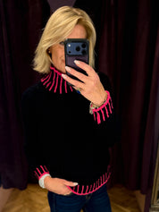 Contrast 'Hand Knit" jumper - Straight Hem