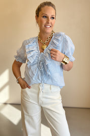Linen Ruffle Top