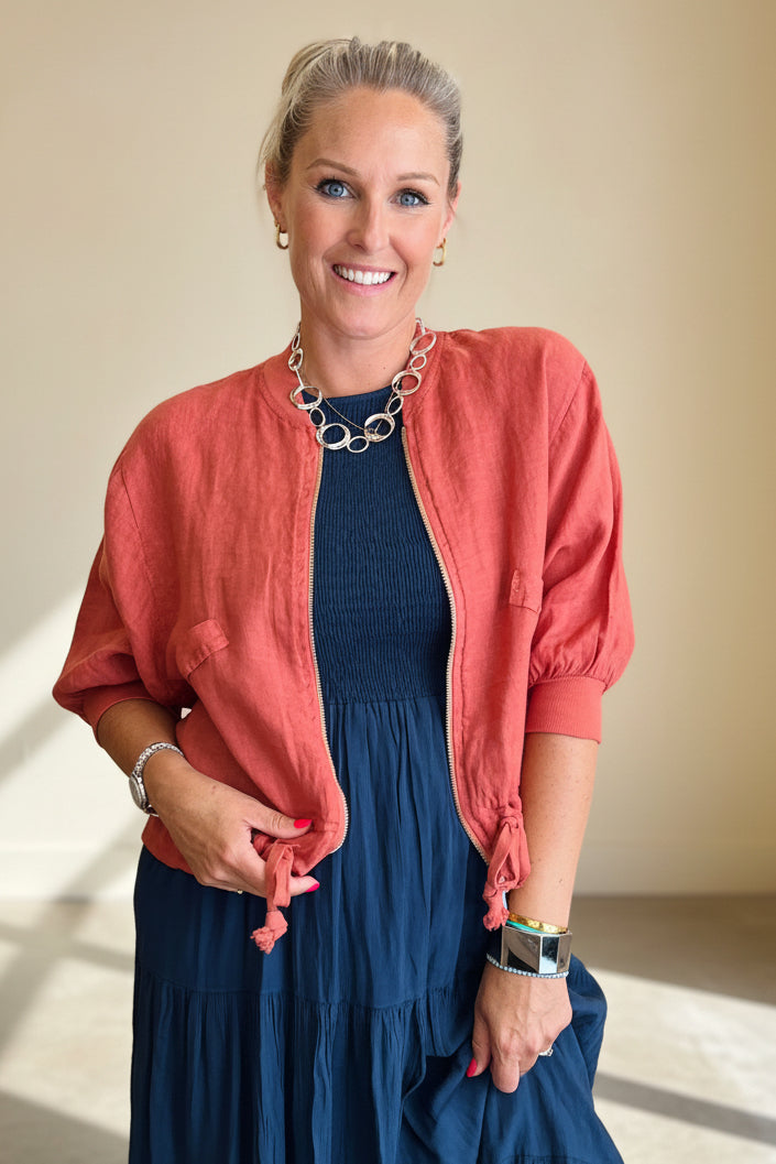 Linen Bomber Jacket