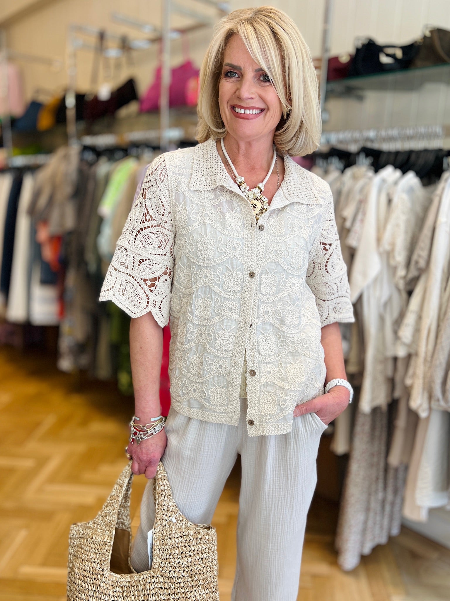 Crochet Collared Shirt