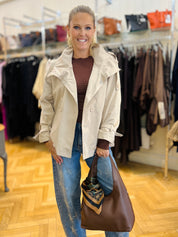 Funnel Neck Trench Jacket
