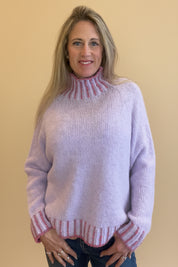Contrast 'Hand Knit" jumper - Straight Hem