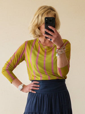 Henley Mesh Layering Top
