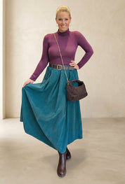 Corduroy Midi  Skirt