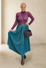 Corduroy Midi  Skirt