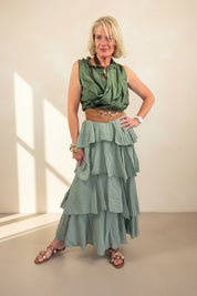 Dune Strapless Tiered Maxi Dress