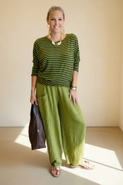 Stripe  Batwing Top