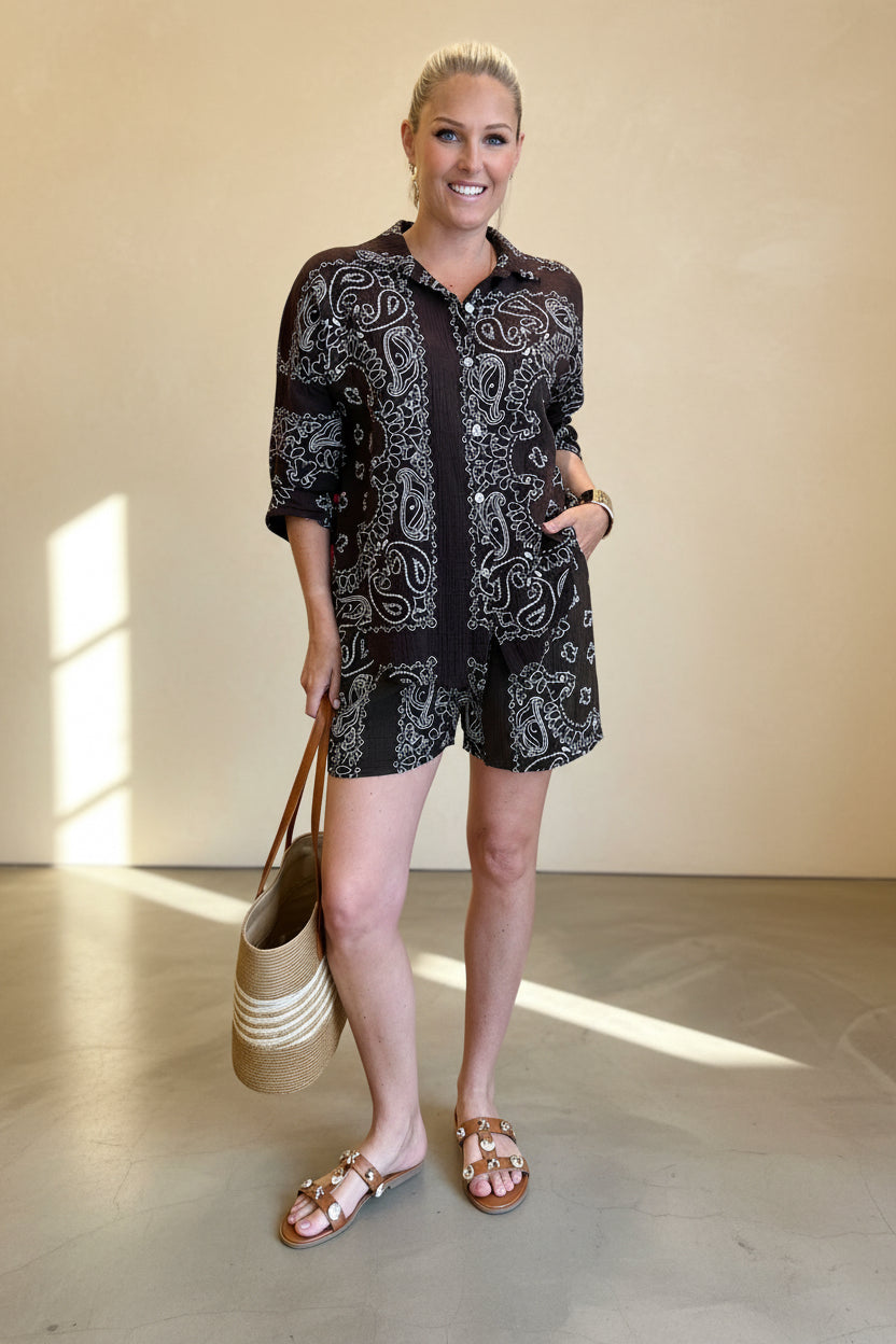 Bandana Print Co Ord Shorts