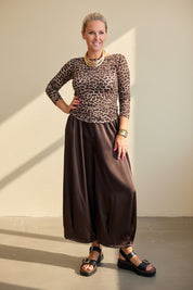 Tapered Hem Silky Palazzo Pants