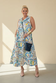 Painted Fishes Linen Dress