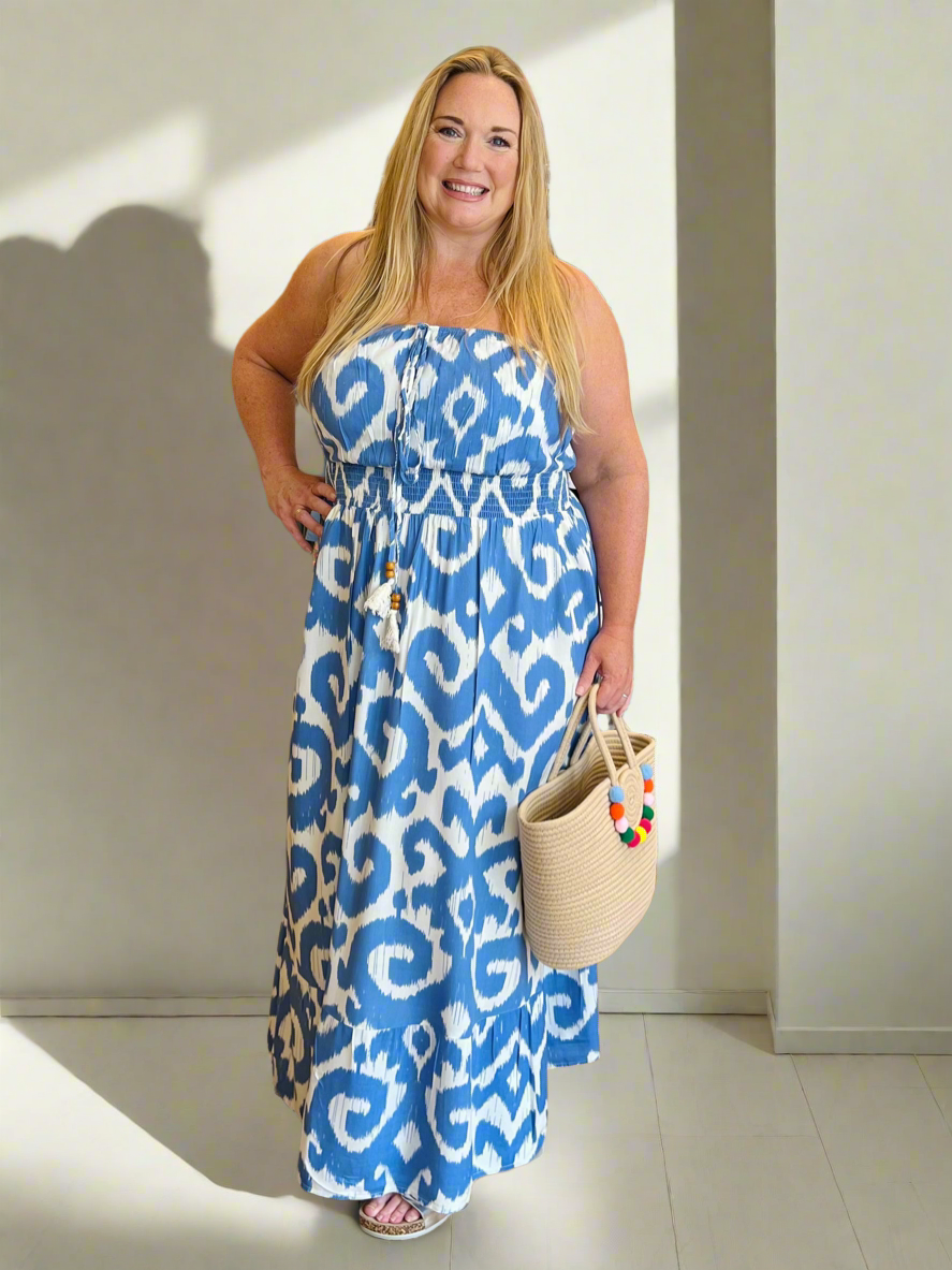 Aztec Bandeau Dress (Curve Range)