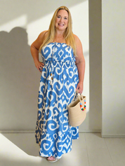 Aztec Bandeau Dress (Curve Range)
