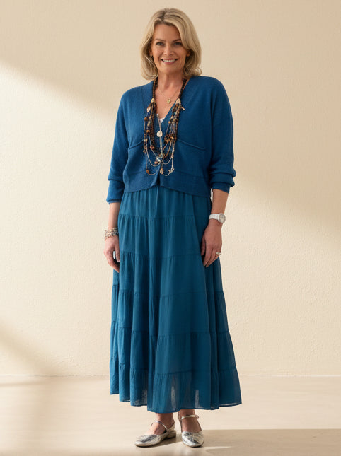 Tiered Cotton Maxi Skirt