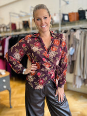 Floral  Wrap Blouse